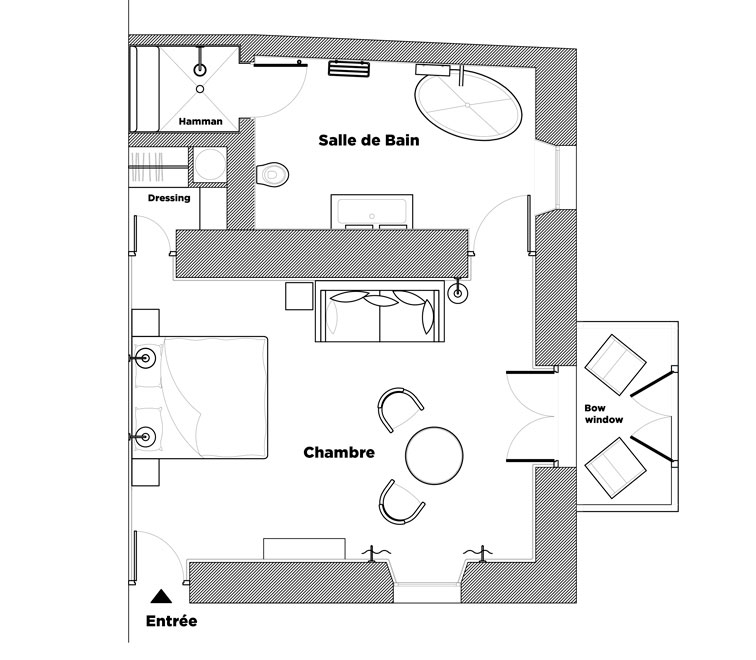 Plan Chambre Rouille Couleurs Maison d'Hôtes La Rochelle